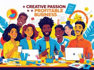 group of entrepreneurs focused on creativity